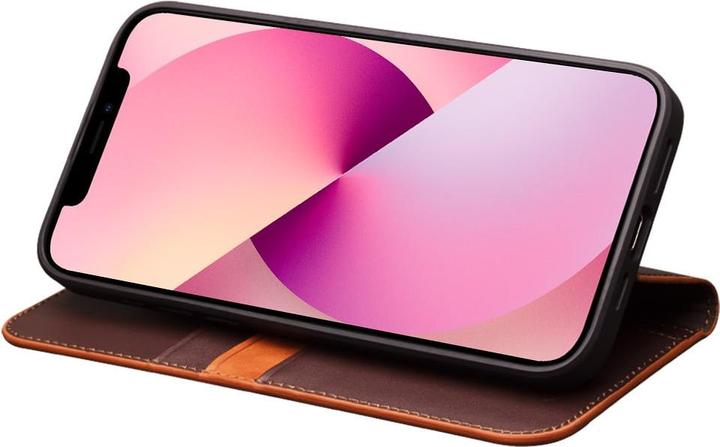 Produktbild QiAlino Hülle Flip Matt dunkelbraun (Apple iPhone 15)