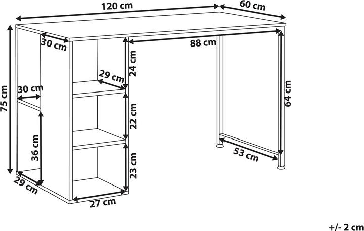 Immagine prodotto Beliani Scrivania bianca / legno scuro 120 x 60 cm DESE (120 x 60 x 75 cm)