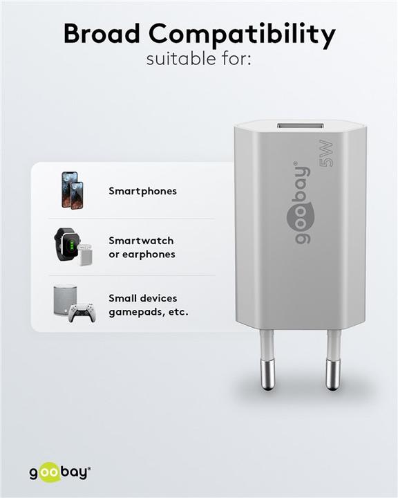 Produktbild Goobay USB-A Ladegerät Slim (5 W)