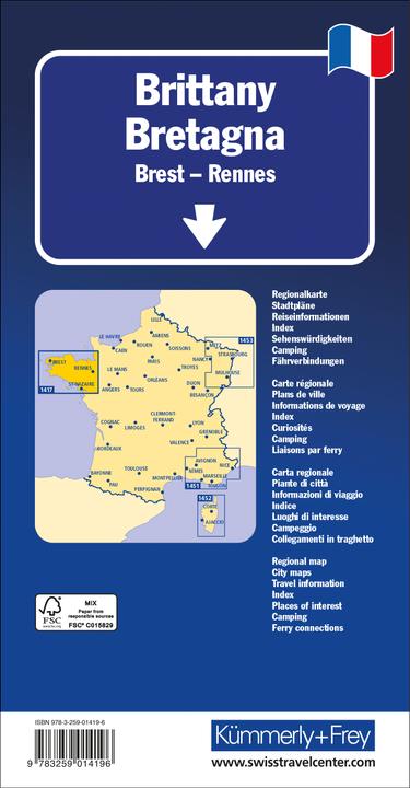 Produktbild Bretagne Regionalkarte Frankreich 1:200 000