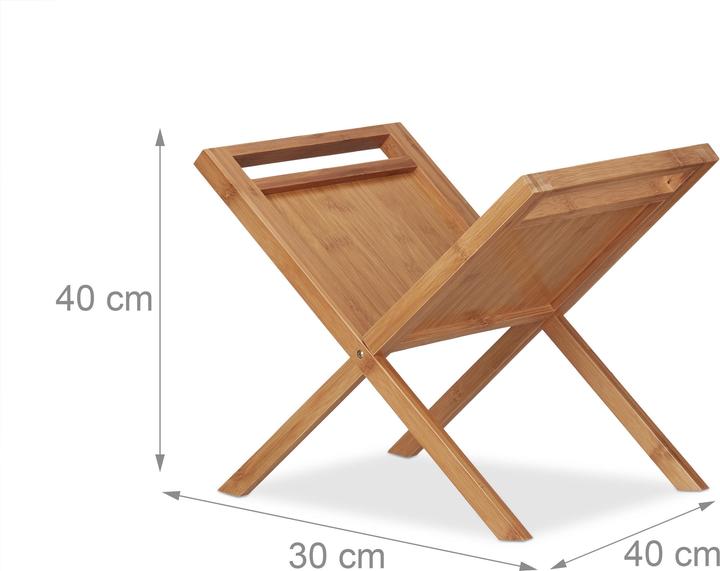 Actual product image Relaxdays Newspaper rack bamboo (40 x 30 x 40 cm)
