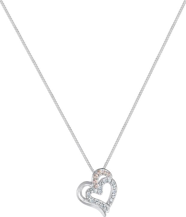 Produktbild Elli mit Herz-Anhäger verziert mit Kristallen (Sterling Silber, 45 cm)
