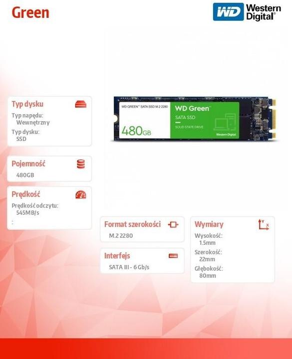 Produktbild WD Green (480 GB, M.2 2280)
