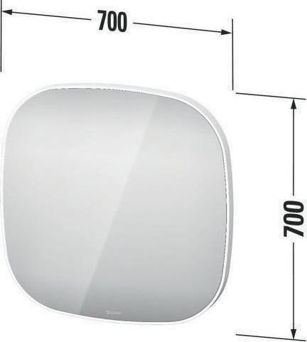 Actual product image Duravit Mirror Zencha 700 x 700 x 50 mm, 27 W with mirror heating (70 x 70 cm)