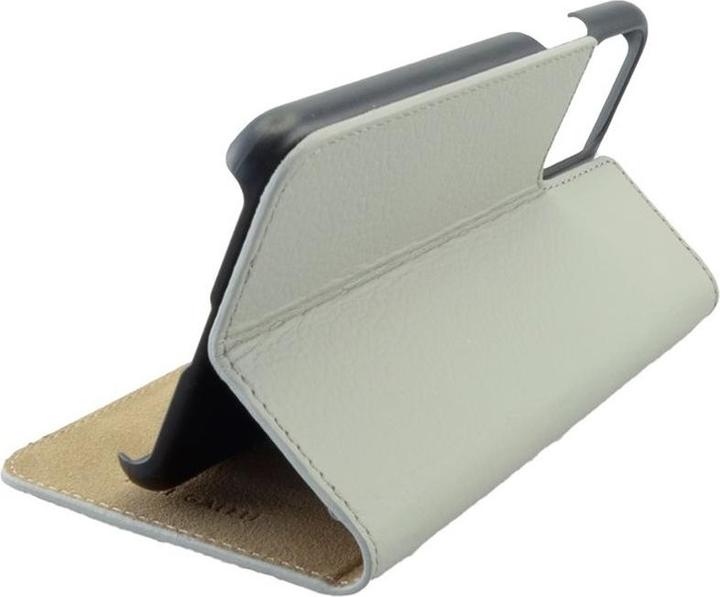 Actual product image Mike Galeli Book cover genuine leather Marc light grey (Apple iPhone 11 Pro)