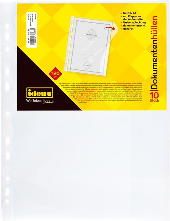 Produktbild Idena Dokumentenhülle A4 10er genarbt 120µ (A4, 10 x)