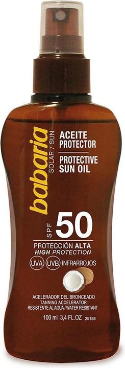 Babaria Aceite Protector Coco Spf50 Proteccion Muy Alta 200ml (Suntan oil, SPF 50, 200 ml)