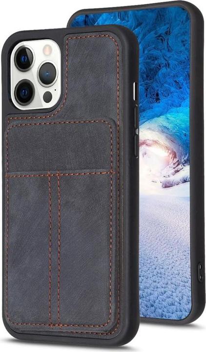 Produktbild Cover-Discount iPhone 15 Pro Max - Kickstand Case mit Kartenfächer schwarz (Apple iPhone 15 Pro Max)