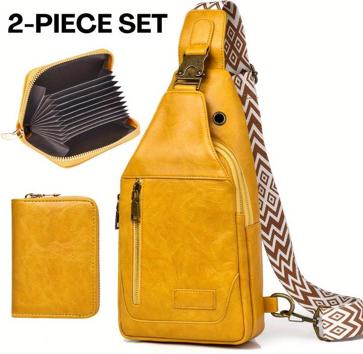 Image du produit Only-Bags.Store Set de sacs à bandoulière en cuir : matériau PU, imperméable, grande capacité, adapté aux étudiants