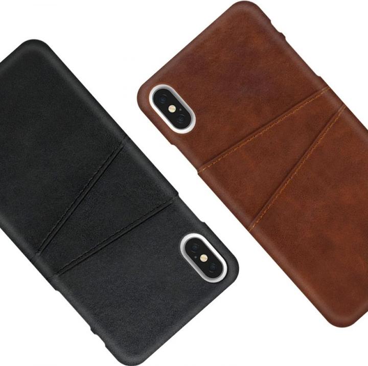 Produktbild Screenguard Apple iPhone XS CardCaddy Leder Backcase mit Kartenfächern (Apple iPhone XS)