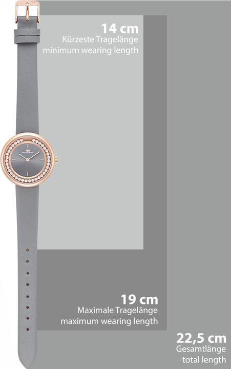 Image du produit Montre à quartz pour femme Pearl en cuir véritable gris - 32216 (Montre analogique, 32 mm)