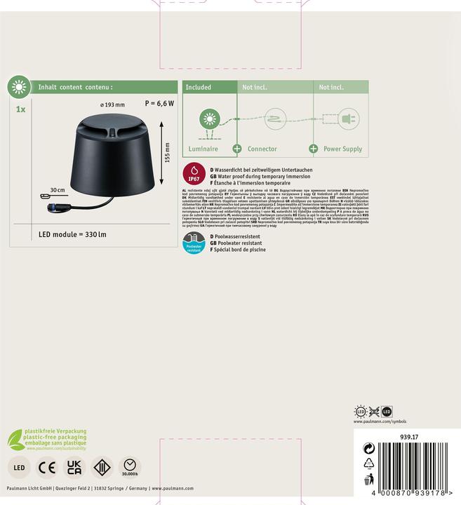 Actual product image Paulmann Plug & Shine Path (350 lm, IP67)