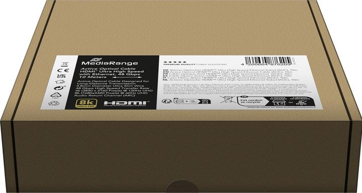 Image du produit MediaRange Câble HDMI U High Speed Ethernet AOC 48Gibt/s 10m (10 m, HDMI)