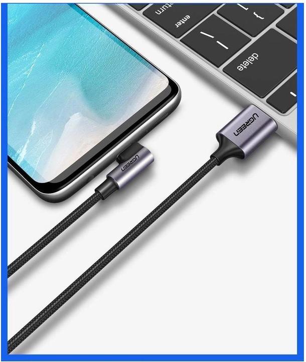 Image du produit Ugreen Câble de données USB-C coudé vers USB-A 2.0 A (2 m, USB 2.0, 18 W)