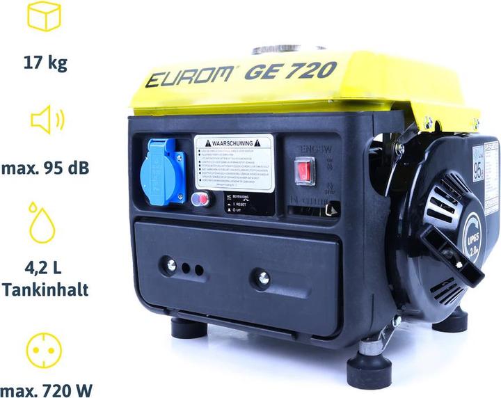 Produktbild Eurom Stromerzeuger GE720 (650 W, 4.20 l)