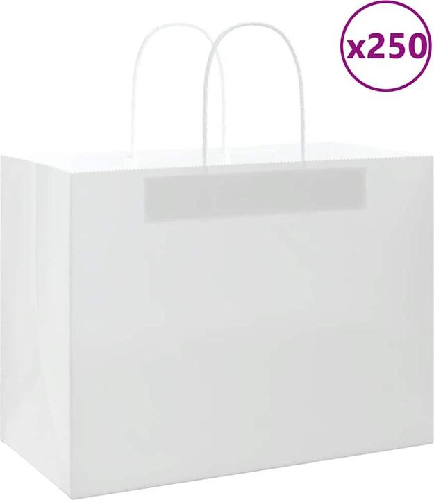 Image du produit VidaXL Sacs en papier kraft 250 pcs. avec anse Blanc 32x17x25 cm Sac en papier (Pochette cadeau, 250 x)