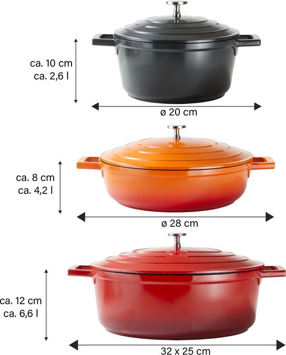 Actual product image Stoneline 20094 Roasting Pot, ø 20cm, with cast aluminium lid, capacity 2,6L, black (20 cm, Casserole + Stewpot, Aluminium)