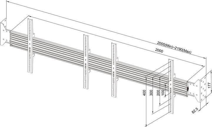 Image du produit Multibrackets Support double 2 x 32"-75", noir, max 2x40kg