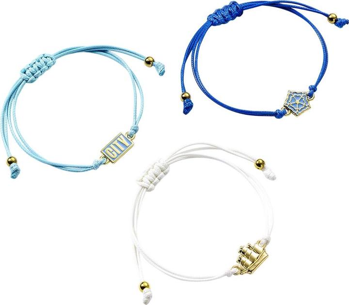 Immagine prodotto Manchester City FC Amicizia Braccialetto Set Misura Confezione 3 (18 cm, 100% materiale sintetico)