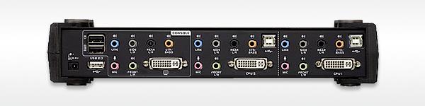Produktbild Aten CS1782A, 2 Port USB Hub KVM Switch mit 3D, DVI & 7.1