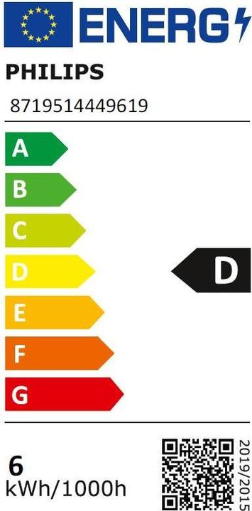 Energie-Label Philips Professional LED-Tropfenlampe (E14, 5.90 W, 806 lm, 1 x, D)