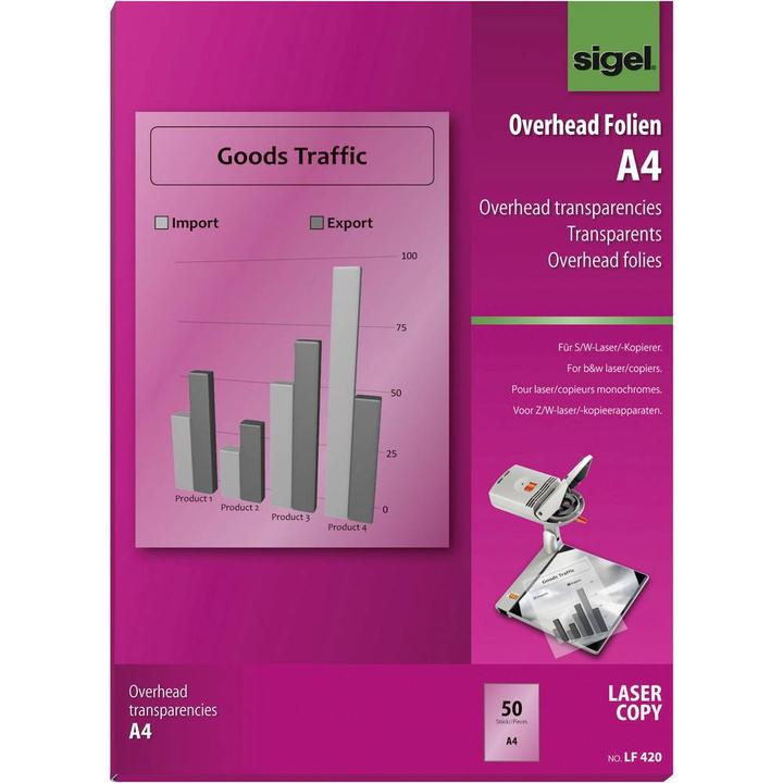 Actual product image Sigel Overhead transparencies (100 g/m², 50 x, A4)