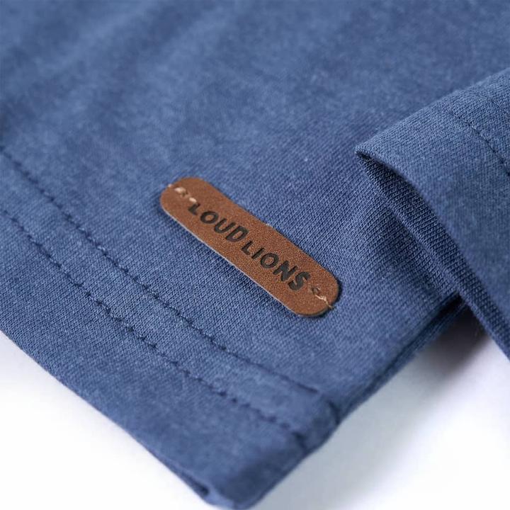 Produktbild VidaXL Kinder-Langarmshirt Blau Melange 92,Material: 60 (92)