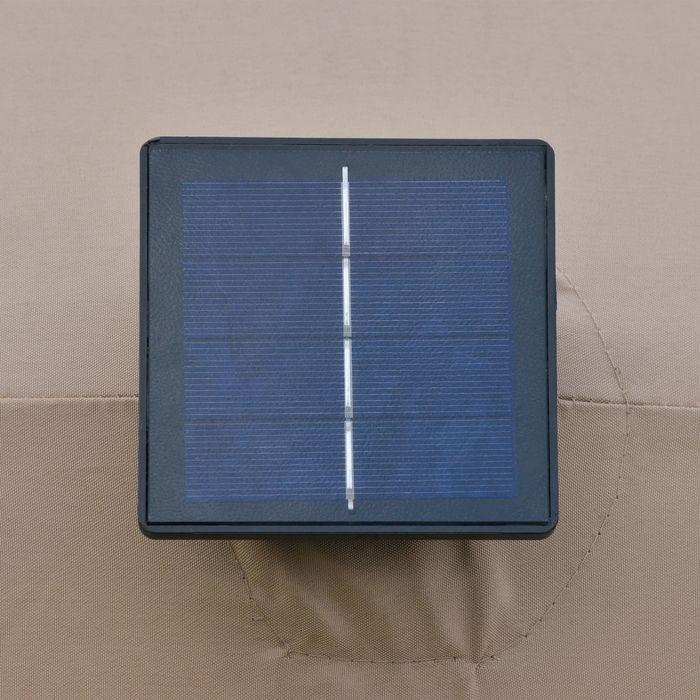 Image du produit Swisshandel24 Double parasol, LED, manivelle Ovale Métal Kaki 440 x 260 cm (2.60 m)