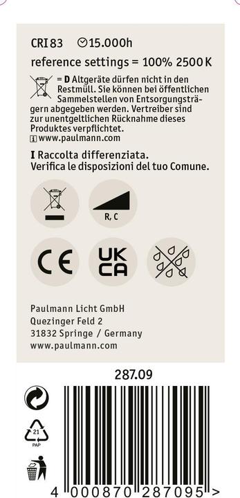 Produktbild Paulmann Kerze gedrehtes Glas Vintage (E14, 4.70 W, 430 lm, 1 x, F)