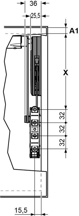 Actual product image Peka Metall High lift flap FREEslide (1 pcs.)