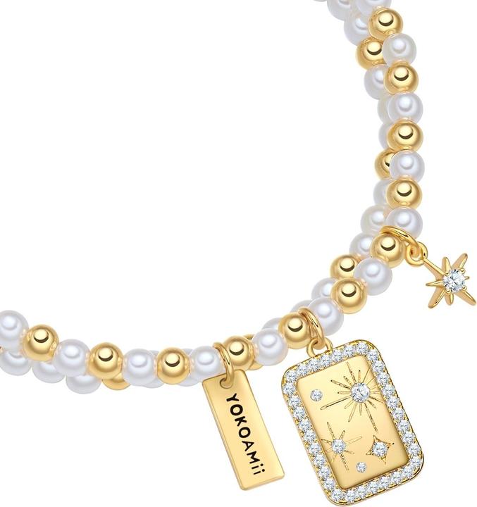 Produktbild Yokoamii Damen Perlen-Armband Sterne - 36348 (21 cm, Messing)