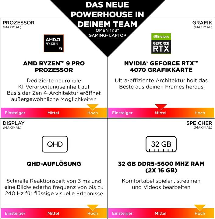 Nutritional values and ingredients HP Omen 17-db0079ng (17.30", AMD Ryzen 7 8845HS, 32 GB, 1000 GB, DE)