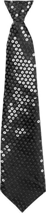 Image du produit GoDan Glänzende schwarze Paillettenkrawatte