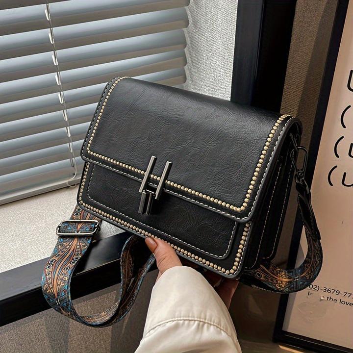 Image du produit Only-Bags.Store Rétro Sac à bandoulière polyvalent Mini Square, sac à bandoulière classique structuré avec rabat