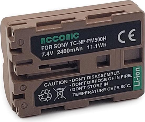 Immagine prodotto Acconic Batteria con ingresso USB-C per Sony NP-FM500H Alpha 57 65 77 99 DSLRA100 DSLR-A100 DSLRA100H (Batteria della fotocamera)