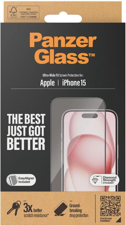 Image du produit PanzerGlass Ultra-Wide Fit (1 pièce(s), Apple iPhone 15)