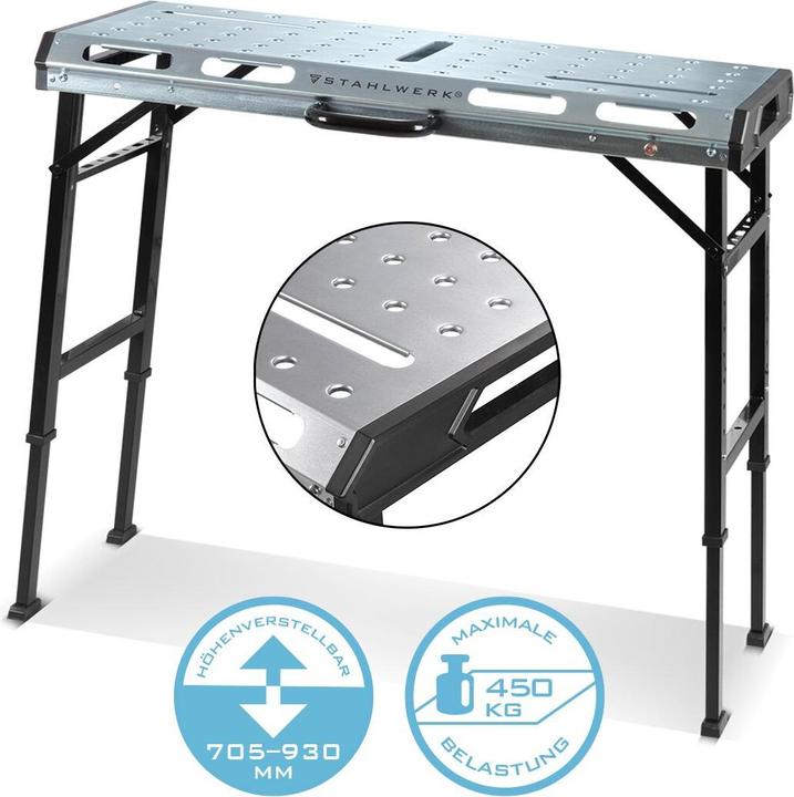Produktbild Stahlwerk Mobiler Schweisstisch AWT-930 ST 1068 x 532mm Werkbank Höhenverstellbar (106.80 cm, 53.20 cm)