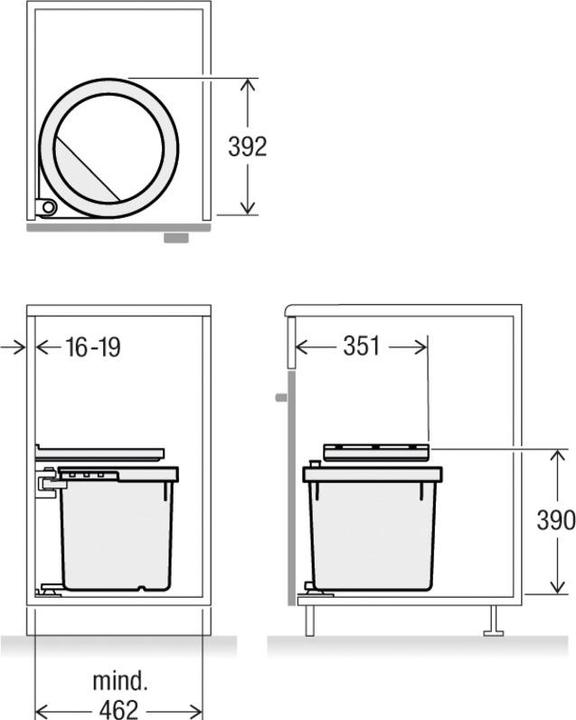 Produktbild Müllex Abfall-Schwenksystem D-LINE D50 (30 l)