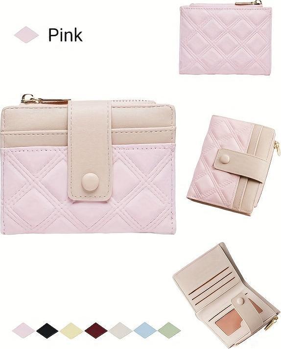Actual product image Only-Bags.Store Neue gesteppte Brieftasche mit Reissverschlusstasche und Schnallenverschluss, perfekt für Geschenke