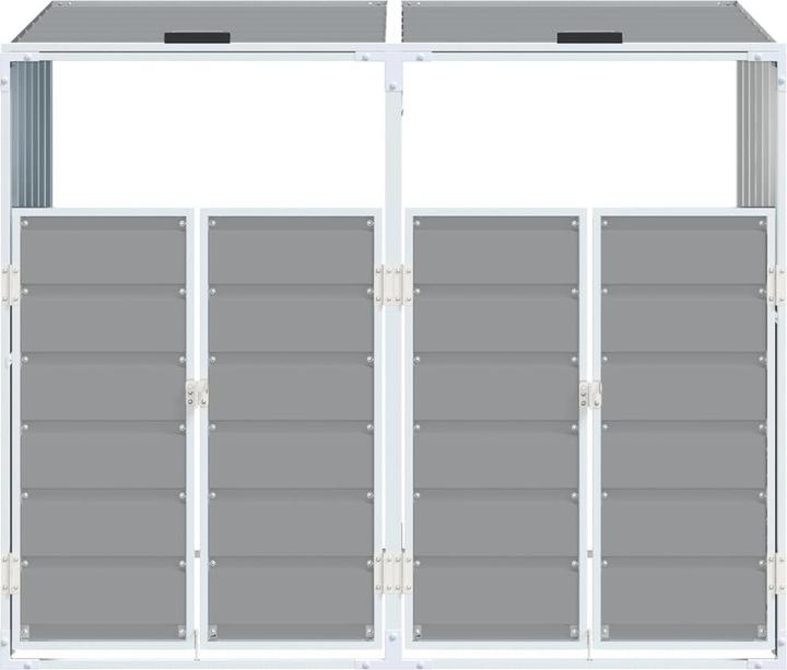Actual product image VidaXL Waste bin box for 2 bins grey 144x81x113 cm steel
