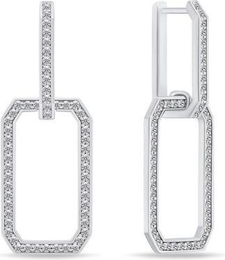 Actual product image Brilio Silver - Elegant silver earrings with zircons EA789W