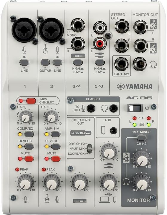 Produktbild Yamaha AG06MK2W (Studio- und Livemixer)