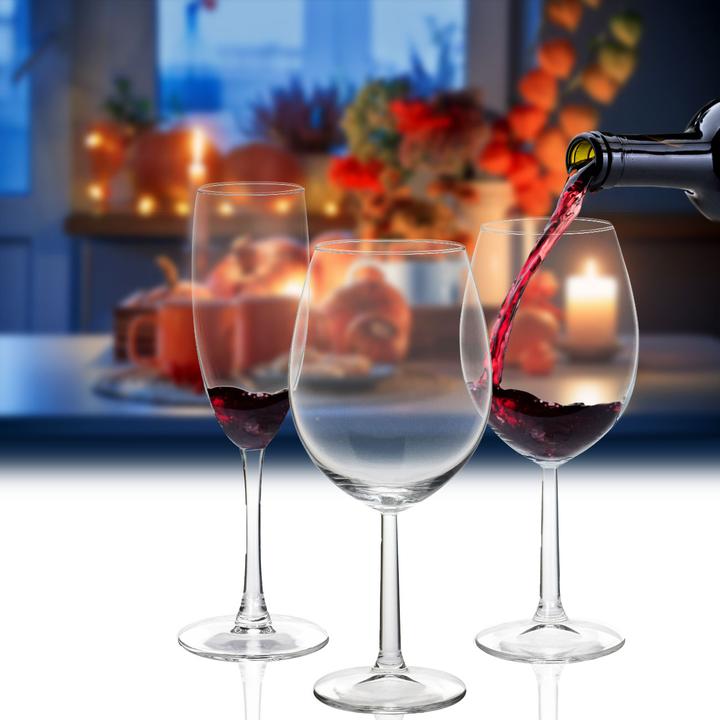 Image du produit Casativo Set de flûtes à champagne et à vin, 18 pièces (18 Verres, Verres à vin rouge, Flûtes à champagne)