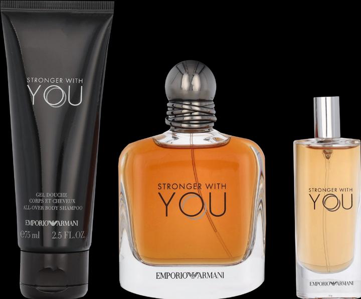 Produktbild Giorgio Armani Set Armani Stronger With You, Barbati, Eau De Toilette 100ml Gel De Dus 75ml Eau De Toilette 15ml (Parfum set)