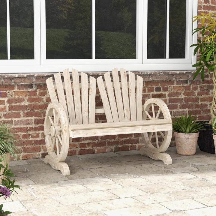 Produktbild Outsunny Gartenbank im Wagenrad-Design