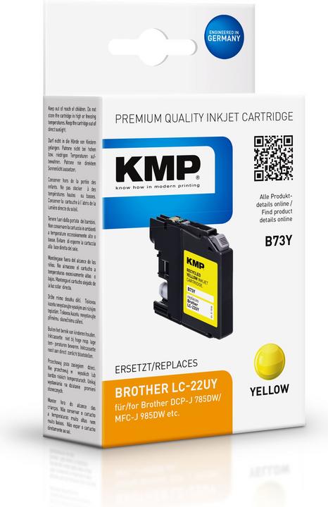 Actual product image KMP Tinte replaces LC22UY (Y)