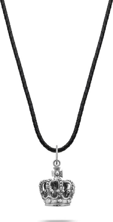 Immagine prodotto Rebel & Rose NL024-S-70 Collana Royal Crown Unisex 70cm (Cuoio, Argento 925, 50 cm)
