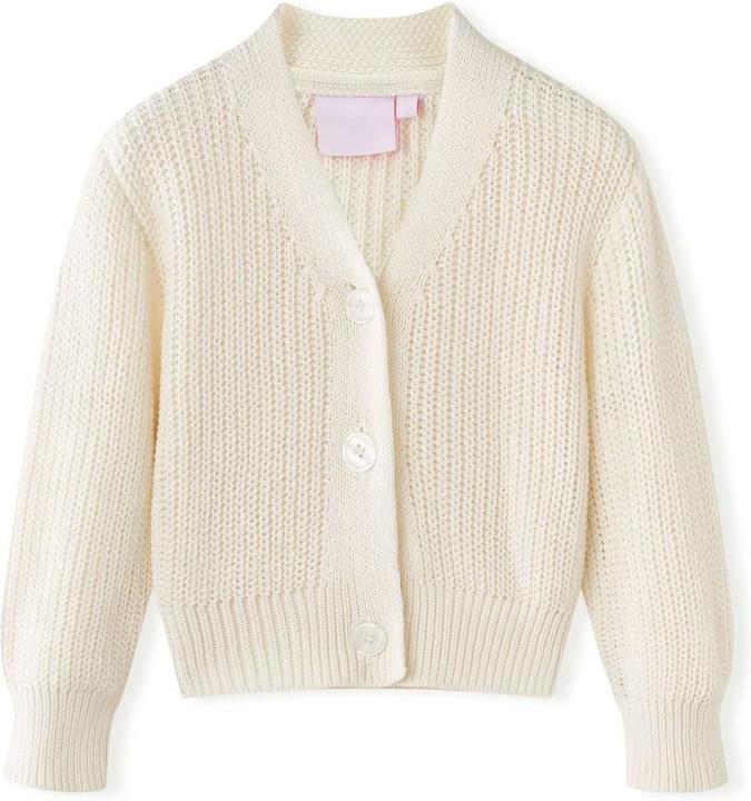 VidaXL Kinder-Strickjacke Schneeweiss 140,Material: 100 (140)