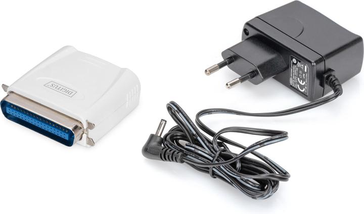 Actual product image Digitus Fast Ethernet print server 1xParallel 1xRJ-45 incl. power supply unit