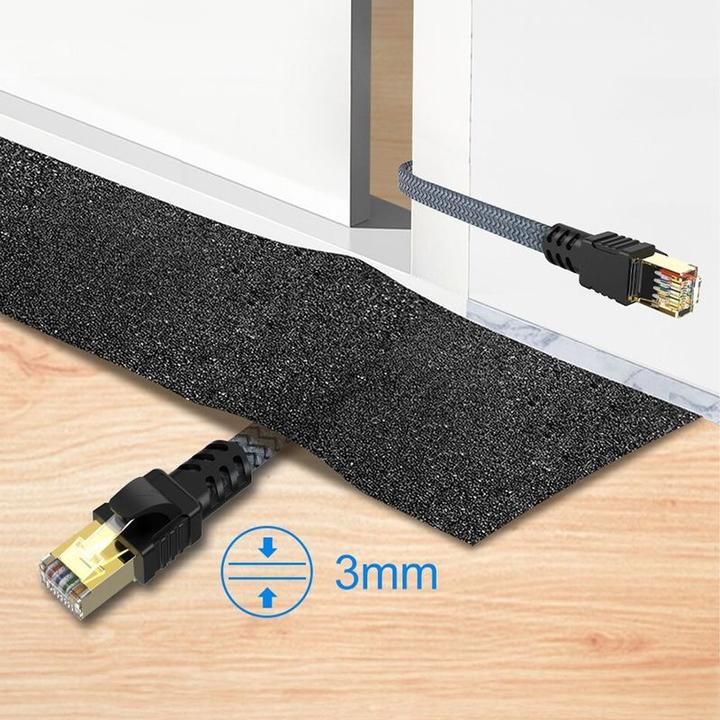 Produktbild Hermex Netzwerkkabel Flachkabel Ethernet LAN Kabel RJ45 Cat. 7 (U/UTP, CAT7, 8 m)